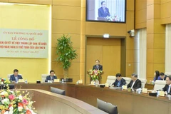 Phó Chủ tịch Thường trực Quốc hội Trần Thanh Mẫn phát biểu tại buổi lễ. (Ảnh: Minh Đức/TTXVN)