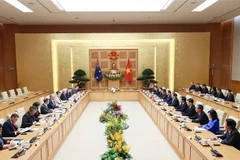Thủ tướng Phạm Minh Chính và Thủ tướng Australia Anthony Albanese hội đàm. (Ảnh: Dương Giang/TTXVN)