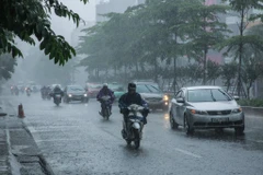 Không khí lạnh gây mưa ở một số khu vực tại Bắc Bộ. (Ảnh: Minh Sơn/Vietnam+)