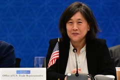 Đại diện Thương mại Mỹ Katherine Tai tại hội nghị các Bộ trưởng Kinh tế khu vực Ấn Độ Dương–Thái Bình Dương ở Los Angeles, bang California (Mỹ), ngày 8/9/2022. (Ảnh: AFP/TTXVN)