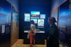 Khách tham quan trưng bày. (Ảnh: Đinh Thuận/TTXVN)