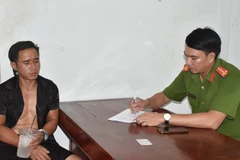 Nguyễn Trọng Thịnh tại cơ quan Công an. (Ảnh: Công an cung cấp)