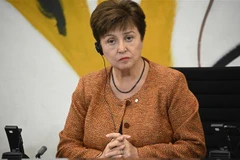 Tổng Giám đốc Quỹ Tiền tệ quốc tế Kristalina Georgieva trong cuộc họp báo sau cuộc họp các lãnh đạo tổ chức kinh tế và tài chính quốc tế ở Berlin, Đức ngày 29/11/2022. (Ảnh: AFP/TTXVN)