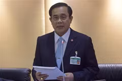 Ông Prayuth Chan-ocha phát biểu tại một phiên họp của Quốc hội ở Bangkok, ngày 18/8/2014. (Ảnh: AFP/TTXVN)