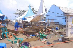 Hiện trường vụ tấn công nhằm vào nhà thờ ở thành phố Kasindi, tỉnh Bắc Kivu, CHDC Congo ngày 15/1/2023. (Ảnh: THX/TTXVN)