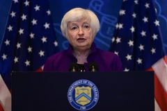 Bộ trưởng Tài chính Mỹ Janet Yellen phát biểu tại cuộc họp báo ở Bắc Kinh, Trung Quốc ngày 9/7/2023. (Ảnh: AFP/TTXVN)