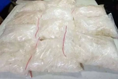 Ma túy methamphetamine bị cảnh sát Lào tịch thu ngày 23/9/2022. (Nguồn: TMT)