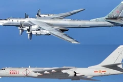 Máy bay ném bom TU-95 của Nga (phía trên) và máy bay ném bom H-6 của Trung Quốc. (Nguồn: Korea Joongang Daily)