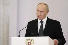 Tổng thống Nga Vladimir Putin phát biểu tại một sự kiện ở Moskva ngày 8/12/2023. (Ảnh: AFP/TTXVN)
