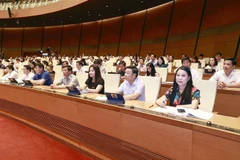 Trong phiên làm việc sáng, Quốc hội thảo luận ở hội trường về dự án Luật Nhà ở (sửa đổi). (Ảnh: Doãn Tấn/TTXVN)