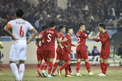 Các cầu thủ đội tuyển Việt Nam. (Ảnh: PV/Vietnam+) 