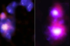 NASA phát hiện 2 hố đen khổng lồ trong thiên hà lùn sắp va chạm. (Nguồn: NASA)