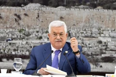 Tổng thống Palestine Mahmoud Abbas phát biểu tại cuộc họp ở thành phố Ramallah, Bờ Tây ngày 25/7. (Ảnh: THX/TTXVN)