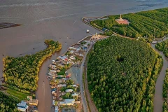 Khu vực Mũi Cà Mau nhìn từ trên cao. (Ảnh: Thế Anh/TTXVN)