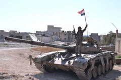 Binh sỹ Syria tại thị trấn Khan Shaykhun, tỉnh Idlib ngày 24/8/2019. (Nguồn: THX/TTXVN)