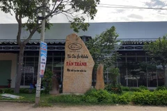 Điểm giao dịch của Công ty Cổ phần địa ốc Alibaba tại xã Châu Pha, thị xã Phú Mỹ, tỉnh Bà Rịa-Vũng Tàu. (Ảnh: Huỳnh Sơn/TTXVN)