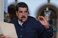 Tổng thống Venezuela Nicolas Maduro trong cuộc họp ở Caracas. (Nguồn: EPA/TTXVN)