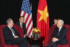 Tổng Bí thư Nguyễn Phú Trọng tiếp Đại diện Thương mại Hoa Kỳ Michael Froman đến chào xã giao. (Ảnh: Trí Dũng/TTXVN)