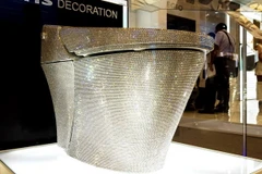 Chiếc bồn cầu này là một trong các hiện vật được trưng bày ở Triển lãm đồ bếp và phòng tắm 2015 hôm 3/6. (Nguồn: CCTVNews)