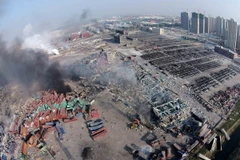 Hiện trường vụ nổ. (Nguồn: THX/TTXVN)