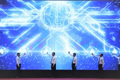 Lễ khai trương nền tảng chính quyền số tại Tiền Giang. (Ảnh: T.Q/Vietnam+)