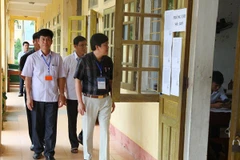 Lực lượng thanh tra kiểm tra công tác thi Trung học phổ thông quốc gia. (Ảnh: TTXVN)