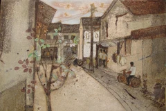 Một tác phẩm trong triển lãm của họa sỹ Lê Kim Mỹ. (Nguồn ảnh: Trung tâm Văn hóa Pháp)