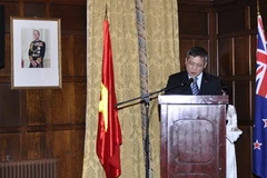 Đại sứ Việt Nam tại New Zealand Vương Hải Nam phát biểu tại buổi lễ. (Ảnh: TTXVN).