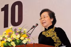 Phó Chủ tịch nước Nguyễn Thị Doan phát biểu tại diễn đàn. (Ảnh: Kim Phương/TTXVN)