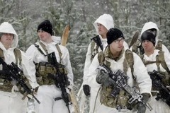 Binh sỹ Mỹ tham gia cuộc tập trận ở căn cứ Adazi, Latvia ngày 26/1. (Nguồn: EPA/TTXVN)