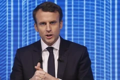 Ứng cử viên Emmanuel Macron phát biểu tại một diễn đàn ở Paris ngày 23/2. (Nguồn: AFP/TTXVN)