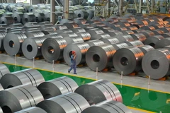 Sản phẩm thép cán mỏng của Công ty sắt thép Hàm Đan, tỉnh Hà Bắc (Trung Quốc) ngày 23/6. (Nguồn: THX/TTXVN)