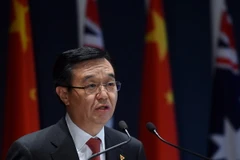 Bộ trưởng Thương mại Trung Quốc Cao Hổ Thành phát biểu tại một sự kiện ở Canberra, Australia ngày 17/6/2015. (Nguồn: AFP/TTXVN)