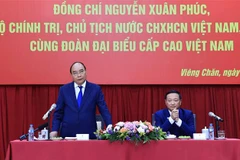 Chủ tịch nước gặp đại diện cộng đồng và doanh nghiệp Việt Nam tại Lào