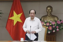 Bộ trưởng, Chủ nhiệm Văn phòng Chính phủ Mai Tiến Dũng phát biểu. (Ảnh: Doãn Tấn/TTXVN)