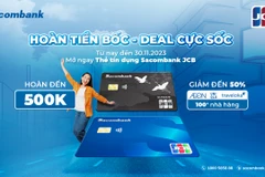 Khách hàng đăng ký mở mới và có tổng chi tiêu qua thẻ tín dụng Sacombank JCB Ultimate sẽ được hoàn tiền đến 500.000 đồng. (Ảnh: Vietnam+)