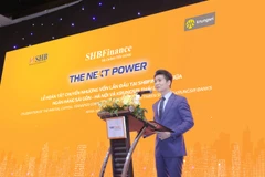 Ông Đỗ Quang Vinh - Phó Chủ tịch HĐQT kiêm Phó Tổng Giám đốc SHB phát biểu tại buổi lễ. (Ảnh: Vietnam+)