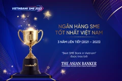Ba năm liên tiếp VietinBank được The Asian Banker vinh danh Ngân hàng SME tốt nhất Việt Nam. (Ảnh: Vietnam+)