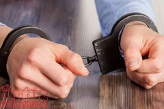 Đối tượng Nguyễn Hoanh Tha tại cơ quan điều tra. (Ảnh: TTXVN phát)