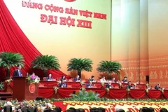 Đoàn Chủ tịch điều hành phiên họp, sáng 28/1. (Nguồn: TTXVN)