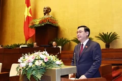 Chủ tịch Quốc hội Vương Đình Huệ phát biểu bế mạc kỳ họp. (Ảnh: Trọng Đức/TTXVN)