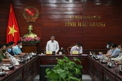 Ông Đồng Văn Thanh, Chủ tịch Ủy ban Nhân dân tỉnh Hậu Giang phát biểu. (Ảnh: Hồng Thái/TTXVN)