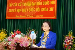 Bà Cầm Thị Mẫn, Đại biểu Quốc hội chuyên trách Đoàn đại biểu Quốc hội tỉnh Thanh Hóa. (Ảnh: TTXVN phát)
