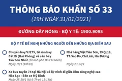 [Infographics] Bộ Y tế thông báo khẩn về địa điểm liên quan đến dịch
