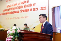 Ông Bùi Văn Cường, Ủy viên Trung ương Đảng, Tổng Thư ký Quốc hội, Chủ nhiệm Văn phòng Quốc hội, Ủy viên Hội đồng Bầu cử Quốc gia, Chánh Văn phòng Hội đồng Bầu cử Quốc gia báo cáo tóm tắt về tình hình triển khai công tác chuẩn bị cho ngày bầu cử 23/5 tới. 
