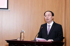 Ông Nguyễn Đăng Bình, Tân Phó Bí thư Tỉnh ủy Bắc Kạn phát biểu nhận nhiệm vụ. (Ảnh: Vũ Hoàng Giang/TTXVN)
