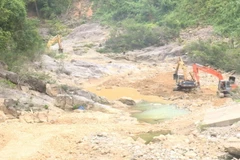 Hiện trường tìm kiếm các nạn nhân mất tích giai đoạn 6. (Ảnh: Mai Trang/TTXVN)