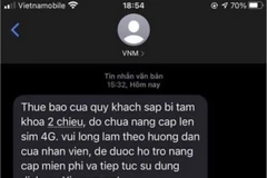 Tin nhắn nâng cấp sim 4G, mất sạch tiền lại "gánh" thêm nợ. (Nguồn: hanoimoi)