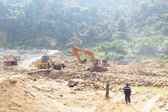 Hiện trường khu vực tìm kiếm. (Ảnh: Tường Vi/TTXVN)