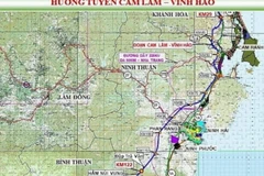 Hướng tuyến cao tốc Cam Lâm-Vĩnh Hảo đi qua địa bàn 3 tỉnh Bình Thuận, Ninh Thuận, Khánh Hòa. (Nguồn: baogiaothong.vn)